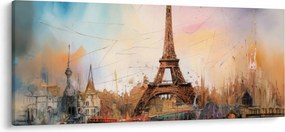 Obraz - Maľba Eiffelovej veže (120x50 cm)