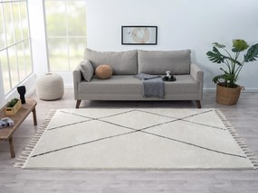 My Flair, Kusový koberec Moroccan Oasis weiß, 160x230, čiernobiela, obývacia izba