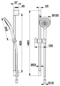 KFA Armatura 841-345-81 - Sprchová sada OTAVA mosadz/matná čierna
