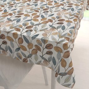 Biante Dekoračný obdĺžnikový obrus Porto PRT-009 Modro-hnedé listy na režnom 130x180 cm