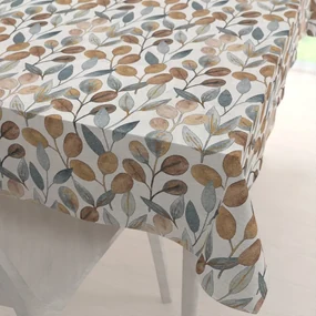 Biante Dekoračný obdĺžnikový obrus Porto PRT-009 Modro-hnedé listy na režnom 80x120 cm