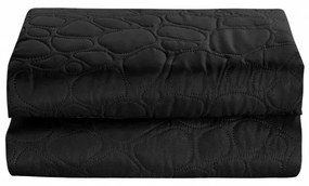 Čierny prehoz na posteľ so vzorom STONE 200x220 cm
