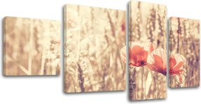Obraz na stenu 4 dielny KVETY KV074E40 - 90x50 cm