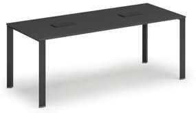 Stôl INFINITY 2000 x 900 x 750, grafit + 2x stolná zásuvka TYP II, čierna