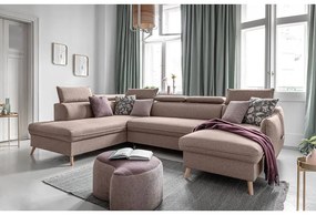 Béžová rozkladacia rohová pohovka (ľavý roh) Sweet Harmony – Miuform