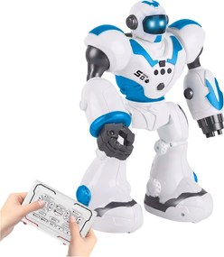 LEAN Toys Interaktívny RC robot diaľkovo ovládaný, 16 funkcií, svetlá, zvuky, modrý