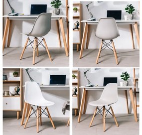 Jedálenské stoličky BASIC biele 4 ks - škandinávsky štýl