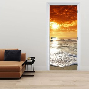 Fototapeta na dvere - Západ slnka na Korzike (95x205cm)