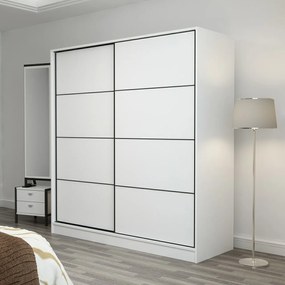Šatníková skriňa Linea s dostatkom úložného priestoru 190 x 180 x 52 cm, biela