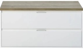 Kúpeľňová skrinka Sanox Porto 120 cm 2 zásuvky biela/dub svetlý