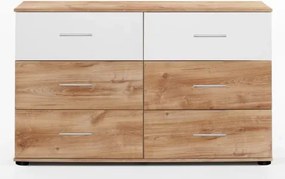 Zásuvková komoda Nora, dub doskový/biela%