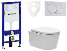 Cenovo zvýhodnený závesný WC set Geberit do ľahkých stien / predstenová montáž + WC SAT Brevis SIKOGES6W7