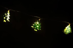 Nexos 59049 Vianočná dekoratívna reťaz HOLZ - zelené stromčeky - 10 LED