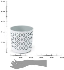 PLASTOVÝ KVETINÁČ ETNIC 20X19 CM SIVÁ