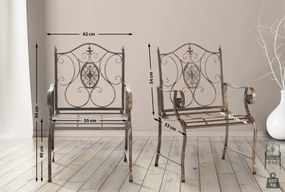 Kovová stolička Punjab s područkami - Bronzová