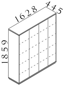 Vysoká skriňa Creator 162,8 x 44,5 x 185,9 cm, antracit / biela