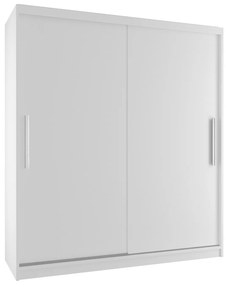 Šatníková skriňa 133 cm Belini biely mat s posuvnými dverami  SI SZP2/2/W/W/0/AL