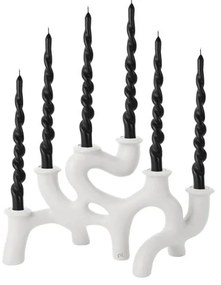 Biely polyresinový svietnik Swirls - PT LIVING