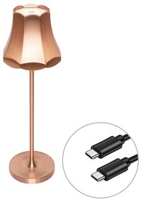 Retro stolná lampa medená nabíjateľná IP44 - Granny