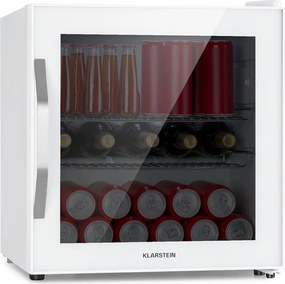 Klarstein Beersafe L Quartz, chladnička, 47 l, 2 police, sklenené panoramatické dvierka, biela