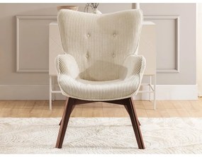 Béžové menčestrové kreslo Niko – Ropez