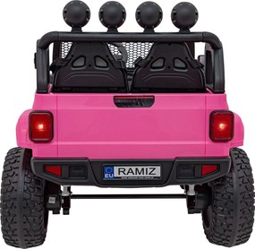 Ramiz Terénne auto OFF-ROAD 3.0 pre deti ružové + diaľkové ovládanie + pomalý štart + pásy + LED a zvuky