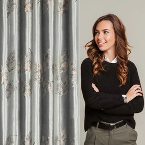ZATEMŇOVACÍ ZÁVES NA KRÚŽKOCH IDALIA 140X250 CM LISTY