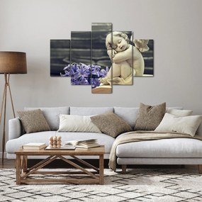 Obraz anjelika s kvetinou (150x105 cm)