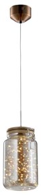 Klausen 142029 - LED Luster na lanku JAR LED/5W/230V medená/drevo