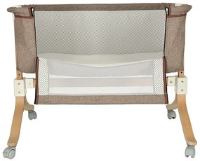 KIK Detská postieľka, drevená postieľka na kolieskach detská posteľ hnedá