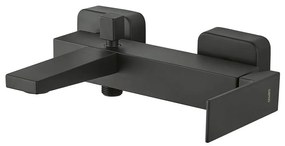 Matne čierna nástenná vaňová batéria (2 výstupy) Latus – Sapho