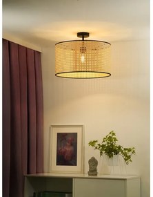 Duolla - Prisadený luster ROLLER RATTAN 1xE27/15W/230V pr. 45 cm béžová/čierna