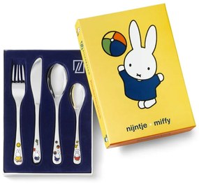 Antikoro detský príbor v striebornej farbe 4 ks Miffy – Zilverstad