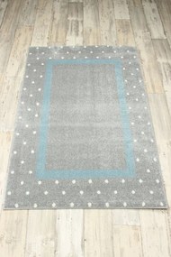 Detský koberec Kiddy 1150 sivý/tyrkysový
