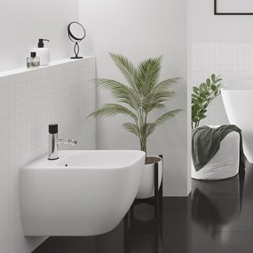 Kuchinox Peros, stojanková bidetová batéria s click-clack zátkou, chrómová/čierna, LAV-BQP_032D