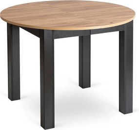 Vintino Oživte svoj domov farbami. Rozkladací jedálenský set AMFORA v dekore dub craft čierny a 4 dizajnové žlté stoličky BERA. Moderný loft štýl.