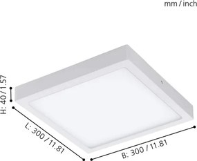 Eglo 33209 - LED RGBW stmievateľné stropné svietidlo FUEVA-C LED/21W/230V 30x30 cm biela