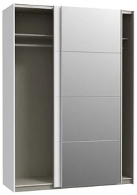 Šatníková skriňa so zrkadlom KARO 150x210 cm biela