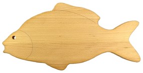 AMADEA Drevená doštička v tvare kapra, masívne drevo, 45x22,5x2 cm