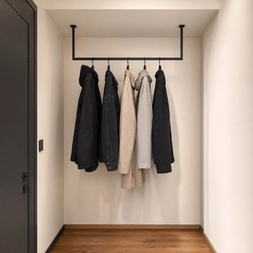 Dekorstudio Kovový stropný vešiak na oblečenie v štýle loft – čierny