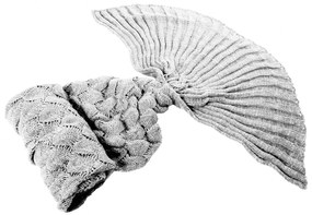 Tutumi, deka chvost morskej panny 90x180 cm, svetlá šedá, KOC-06520
