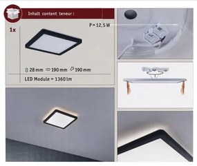 Paulmann 71000 - LED/11,2W Panel prisadený ATRIA 230V 3000K čierna
