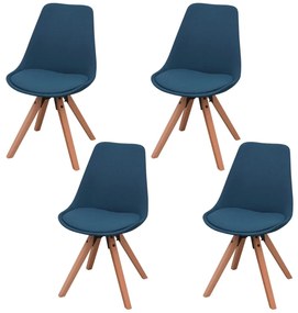 Jedálenské stoličky 4 ks, modré, látka 243569