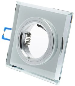 Podhľadové svietidlo Glass Square, 1x sklenené/strieborné kovové tienidlo, s