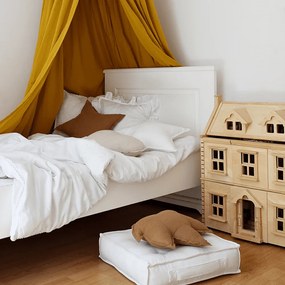 Ľanový vankúš javorový list čokoládová 43x43 cm