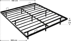 Dizajnová posteľ 180 x 200 čierna s LED podsvietením