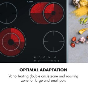 Virtuosa Slide vstavaná varná doska, 4 zóny, 6600W, sklokeramika, ušľachtilá oceľ