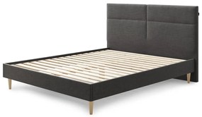 Čierna dvojlôžková posteľ Bobochic Paris Elyna Light, 160 x 200 cm