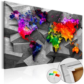 Artgeist Obraz na korku - Cubic World [Cork Map] Veľkosť: 90x60