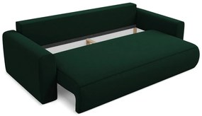 Zelená zamatová rozkladacia/s úložným priestorom pohovka 238 cm Kapua – Makamii